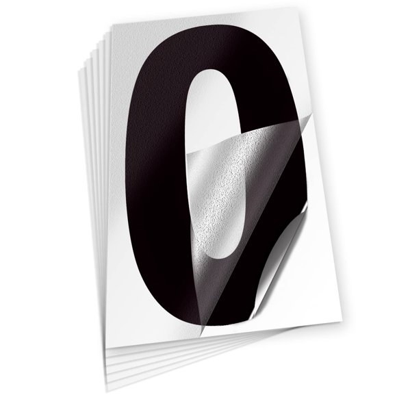 Calcomanías iSYFIX de vinil negro con número 0 (cero) de 25 cm, paquete de 6