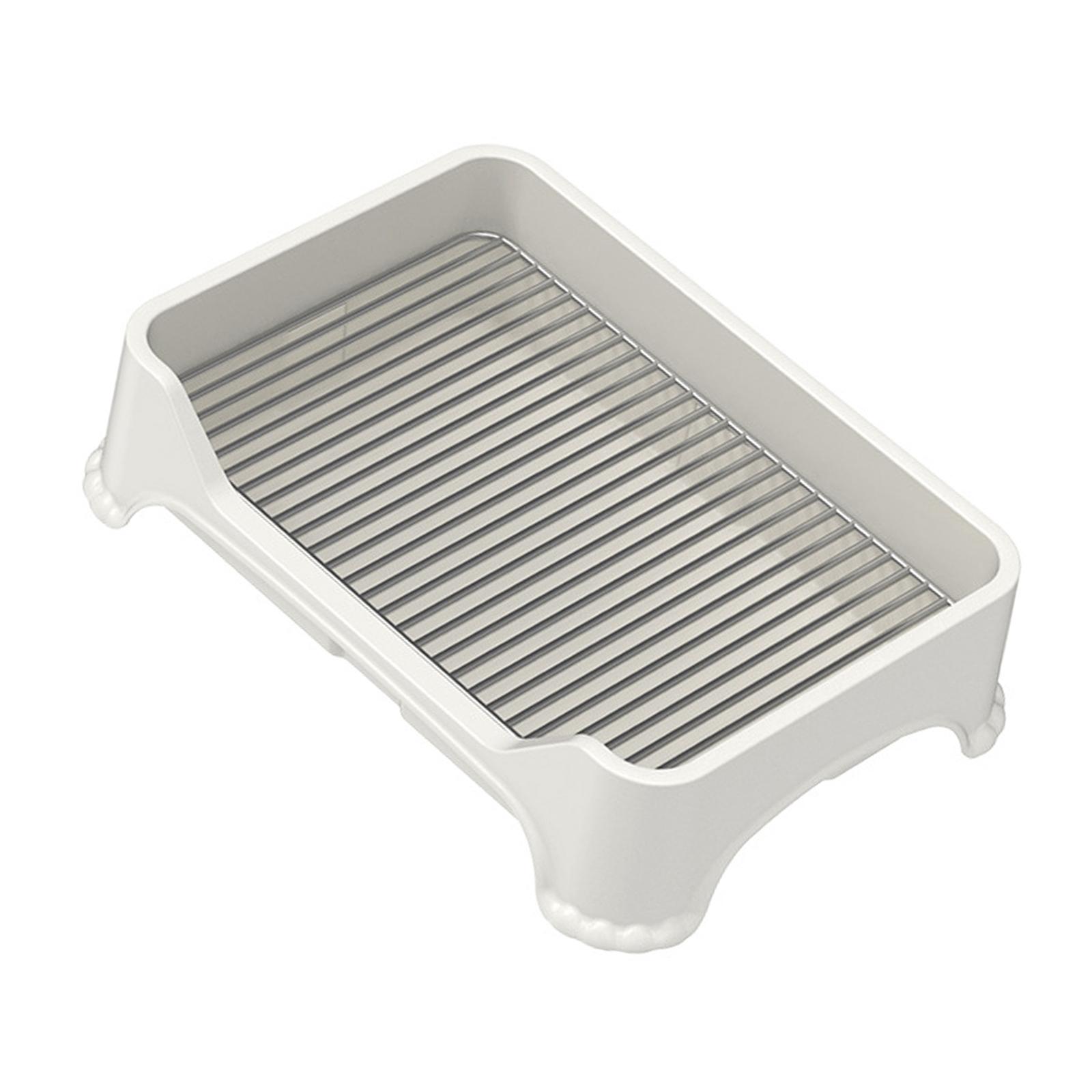 Magideal - Inodoro Para Perros Portátil Antideslizante Interior Bandeja Para Orinal Herramienta De Limpieza Al Aire Libre Para Perros Pequeños Y Medianos, Caja D Blanco B