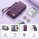 thumbnail image 5 of Funda tipo cartera FOXDOCK para Samsung Galaxy S26 Ultra, estampado de diamantes, con ranuras para tarjetas, soporte y cremallera - Púrpura, 5 of 6