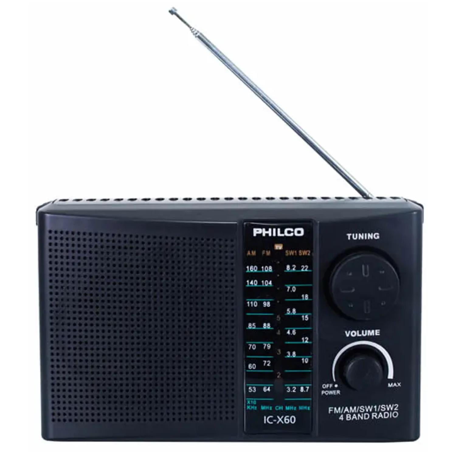Philco - Radio Portatil Am Fm Sw1 4 Bandas Negro Cx60