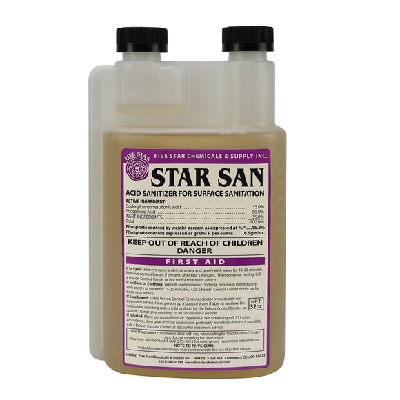 Sanitizante STAR SAN 32 oz de Alta Espuma Cinco Estrellas