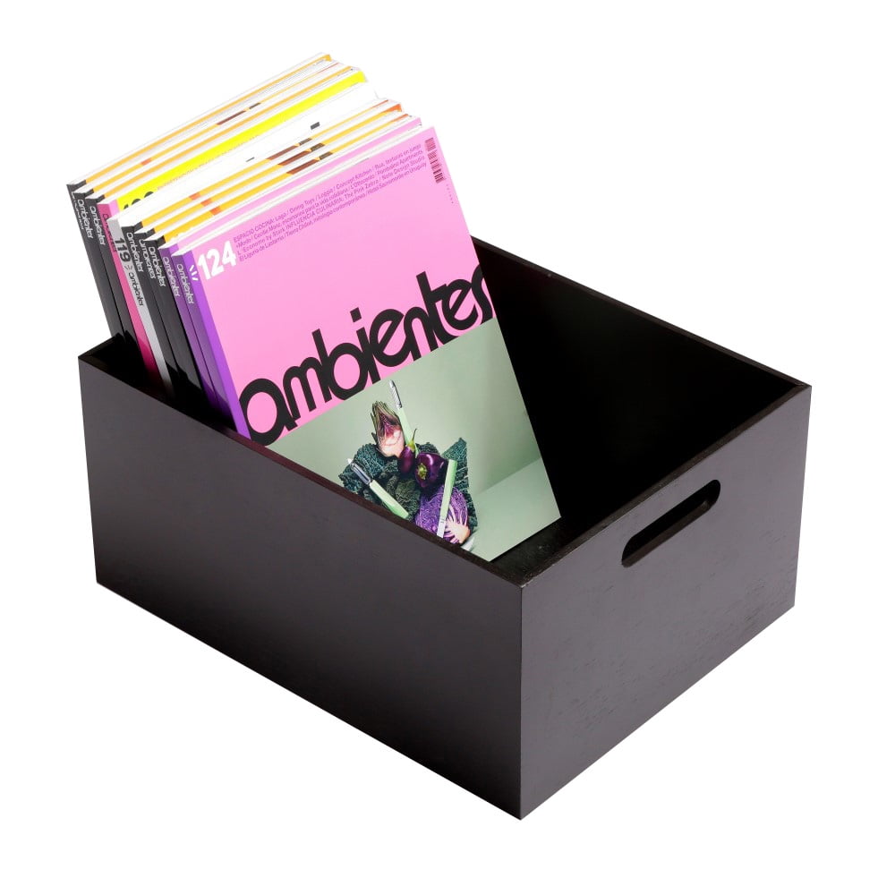 Caja Bambu Hbt Negro Tamaño M 34x24x13 Cm