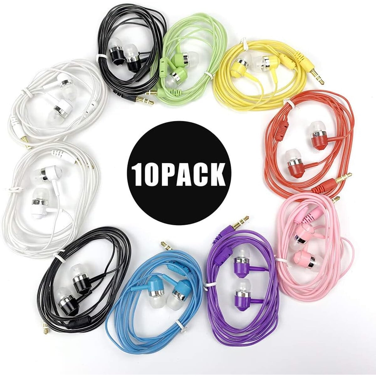 Audífonos Zxfye In Ear 10 Pack Colores Mixtos 3.5mm