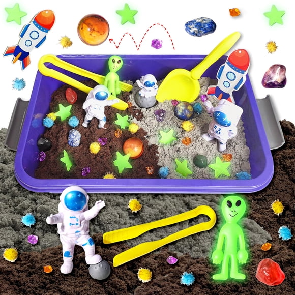 Sensory Bin Carolart Galaxy con kit de excavación de piedras preciosas para niños de 3 a 6 años