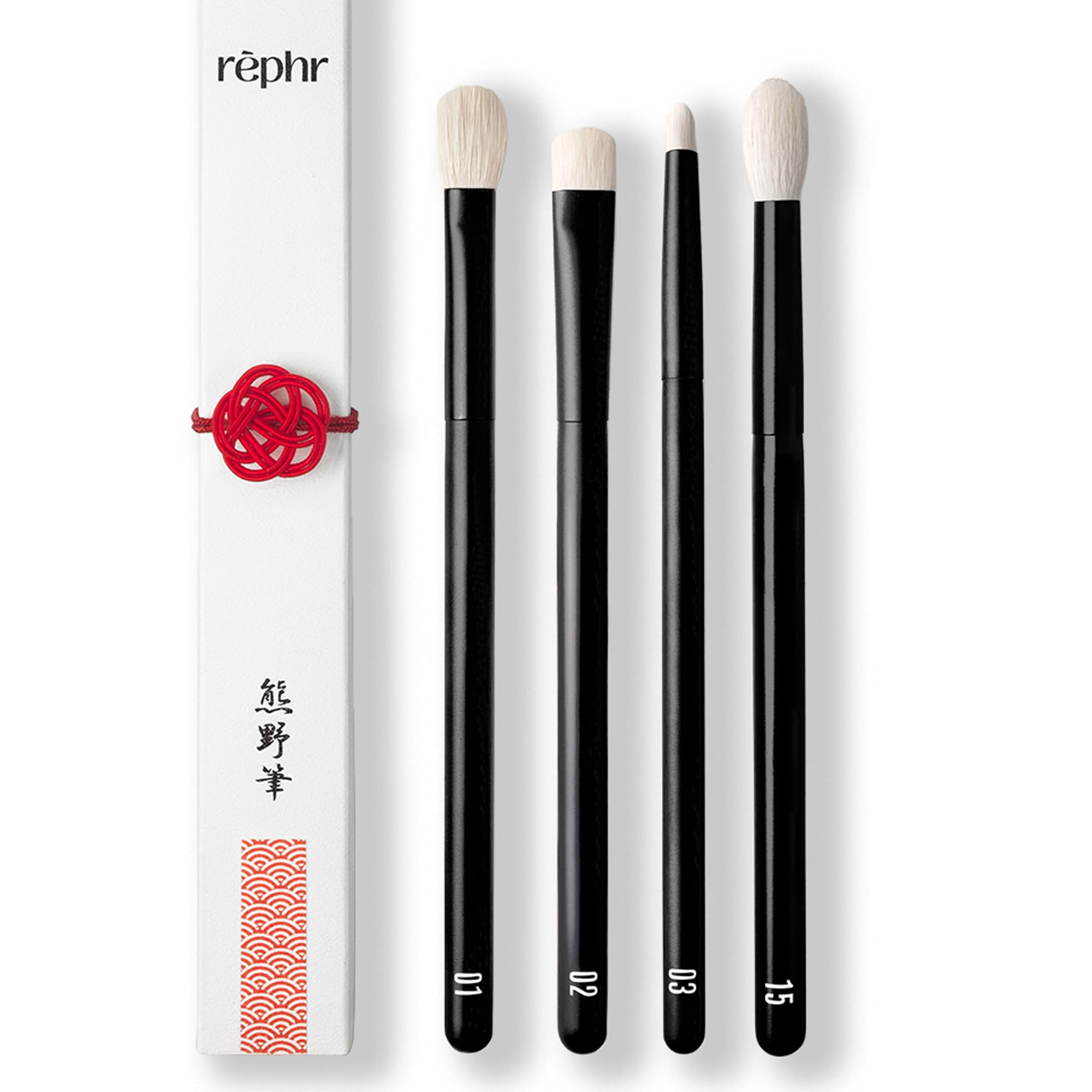 Set De Cepillos Para Ojos Rephr The Core, 4 Cepillos Naturales De Pelo De Cabra