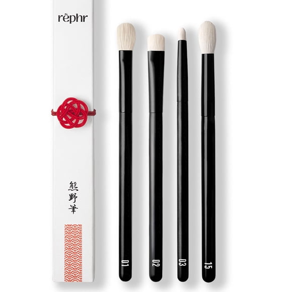 Set de cepillos para ojos Rephr The Core, 4 cepillos naturales de pelo de cabra