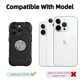 thumbnail image 2 of Funda KCJ para iPhone 15 Pro de 6,1" con soporte de anillo giratorio – Negra, 2 of 8