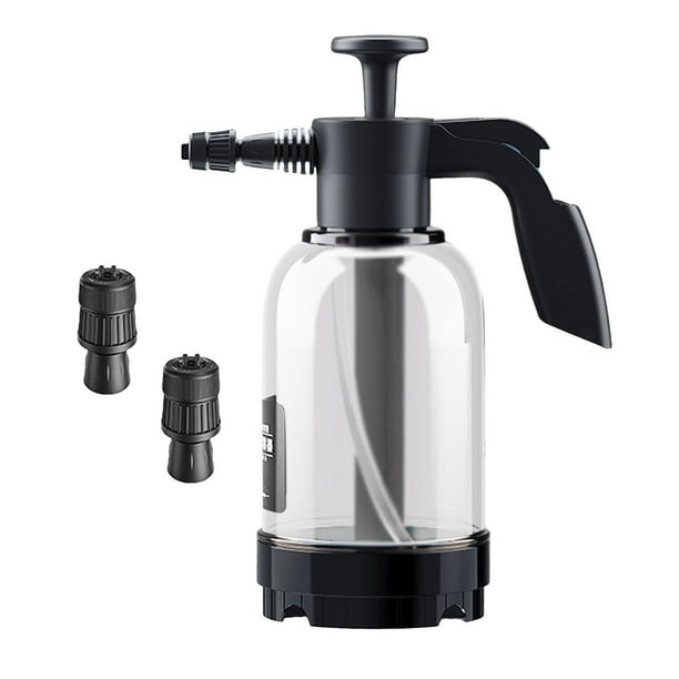 Rociador de espuma con bomba de lavado de autos de 2000 ml, rociador manual de presión manual, rociador de agua con lanza portátil para limpieza de , Cleer Claro