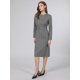 thumbnail image 4 of Vestido de Cuadros de Pata de Gallo para Mujer INSPIRE CHIC, Manga Larga, Cinturón, Vestidos de Oficina Lápiz, Gris Negro, 4 of 5