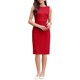 thumbnail image 2 of INSPIRE CHIC Vestido lápiz sin mangas con cuello barco y falso envoltorio para mujer, para oficina, largo hasta la rodilla, XL Rojo, 2 of 5