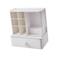 Magideal - Organizador De Escritorio Pequeño Organizador De Almacenamiento Con Cajón Cajón Cosmético Caja De Tocador Accesorios De Joyería Caja De Almacenamiento Blanco