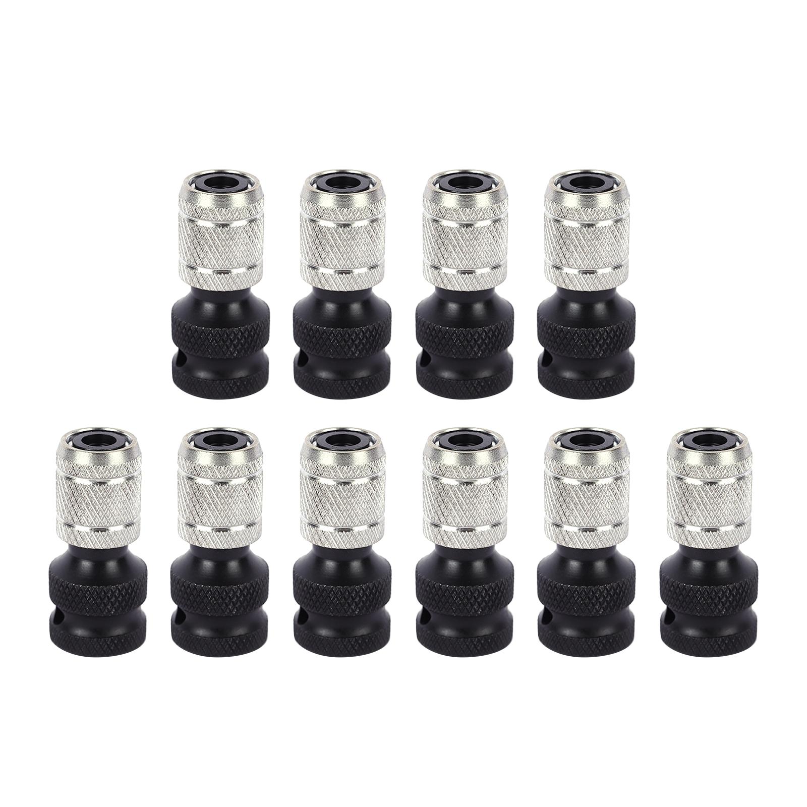 Magideal - 10 Uds. Adaptador De Llave De Impacto De Acero Con Alto Contenido De Carbono De 1/2 ""Accesorios Telescópicos De Liberación Rápida De Alta Resistencia Negro Plateado