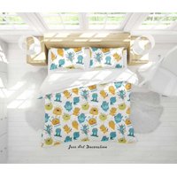 Milsleep - 3D Cartoon Animal Monsters Pattern Quilt Cover Set Bedding Set Duvet Cover
