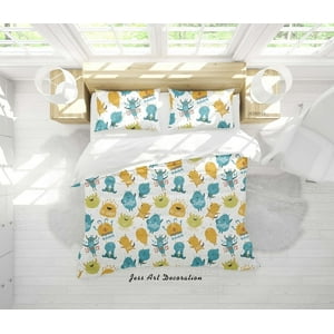 Milsleep - 3D Cartoon Animal Monsters Pattern Quilt Cover Set Bedding Set Duvet Cover