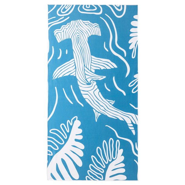 REGALWOVEN 1 Paquete Toalla de Playa con Estampado de Delfines, Toalla Absorbente de Secado Rápido y Libre de Arena para Playa, Piscina, Viaje Verde Claro 63" x 31"