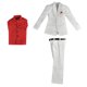 thumbnail image 3 of 1/6 de ropa para 12 "figura rojo manga larga camisa pantalón blanco traje, 3 of 3
