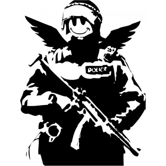 Decomural Smiley Face Soldier Banksy WS-34335