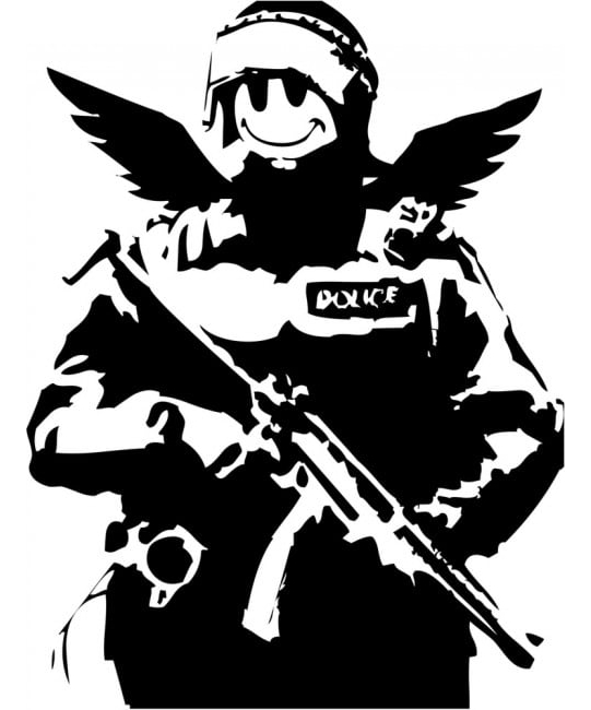 Rienda Libre Graphics - Decomural Smiley Face Soldier Banksy Ws-34335