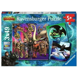 Rompecabezas Ravensburger Cómo Entrenar A Tu Dragón 3, 3 X 49 Piezas