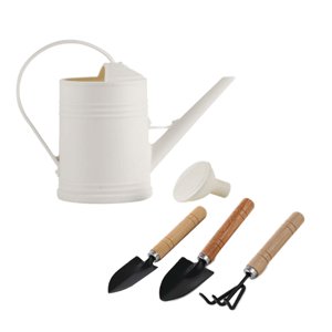 Magideal - Regadera, Juego De Herramientas De Jardín, Herramientas De Jardinería, Rastrillo De Pala De Jardín Moderno De Gran Capacidad De 2L Para Bonsái, Planta Blanco