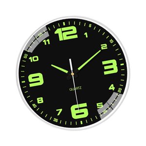 Magideal - Reloj De Pared Con Mecanismo Silencioso Para El Hogar Y La Oficina , Grandes Números Negros