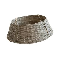 Magideal - Falda De De Navidad De Ratán Artificial, Anillos Redondos Para De Navidad, Fiestas Navideñas Decorativas, 60X17Cm, Cubierta De Base De