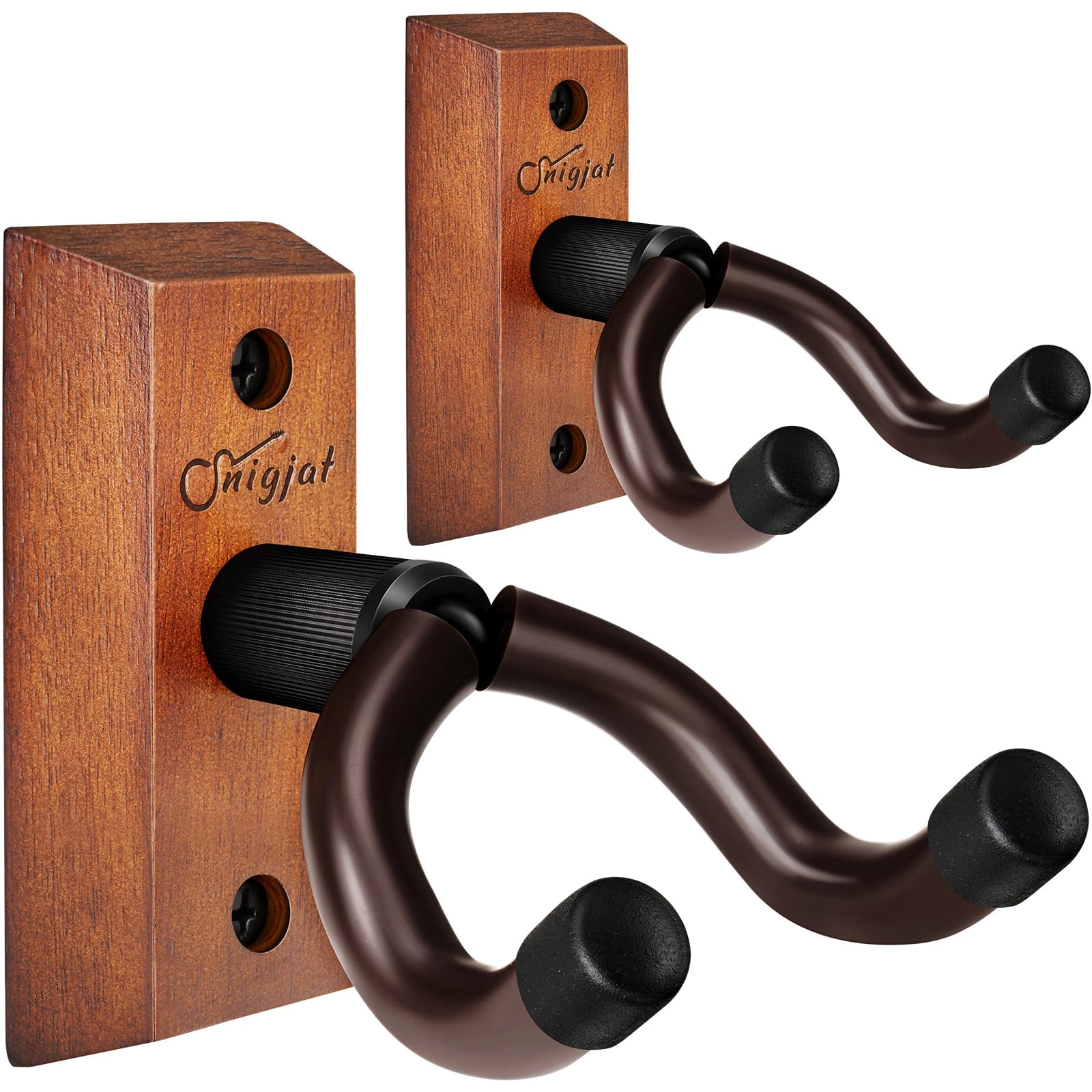 Soporte De Pared Para Guitarra Snigjat, Paquete De 2 Unidades De Madera Dura Para Varias Guitarras