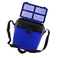 Magideal - Caja De Aparejos De Pesca En Bote, Caja De Almacenamiento De Troncal, Recipiente De Caja De Señuelos Portátiles, Caja De Cubo De Pescado Impermeable M Azul