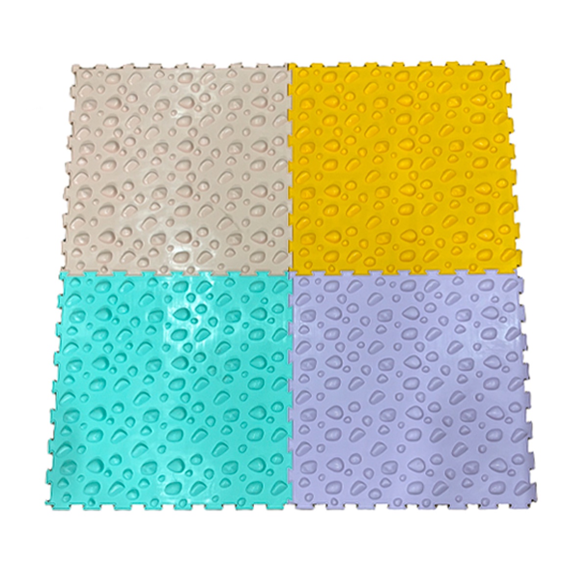 Genérico - Tapetes Mat Sensoriales Cuadrados Xl Piedras Niños Set De 4 Piezas 48*48*1Cm - A15 - Sr2505