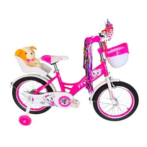 Vipnetwork - Bicicleta Aro 16 Infantil Con Peluchero Rosada Fnsx