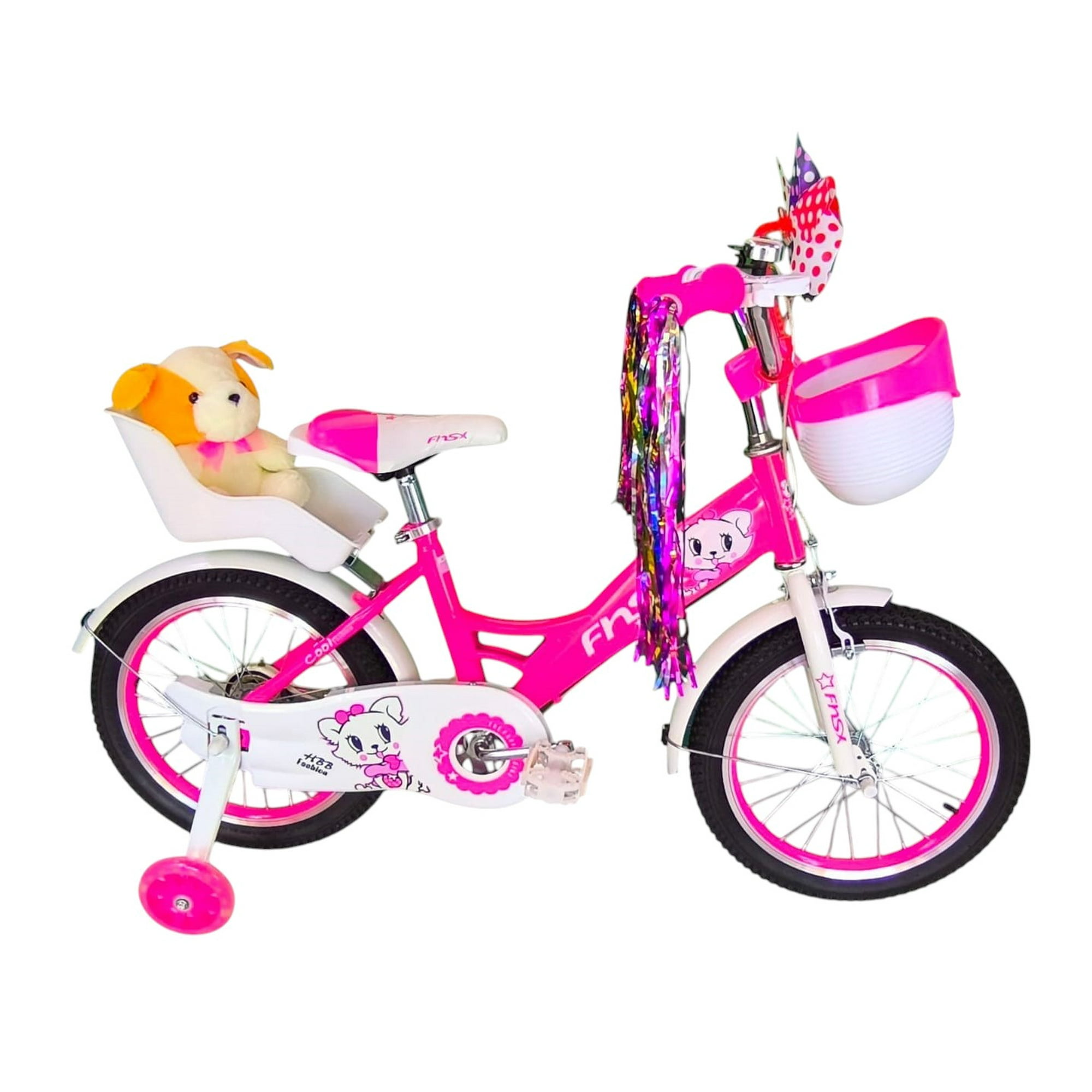 Vipnetwork - Bicicleta Aro 16 Infantil Con Peluchero Rosada Fnsx