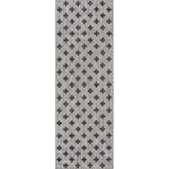 Alfombra Novogratz Villa Umbria para interiores y exteriores, 2 x 10 pies, gris