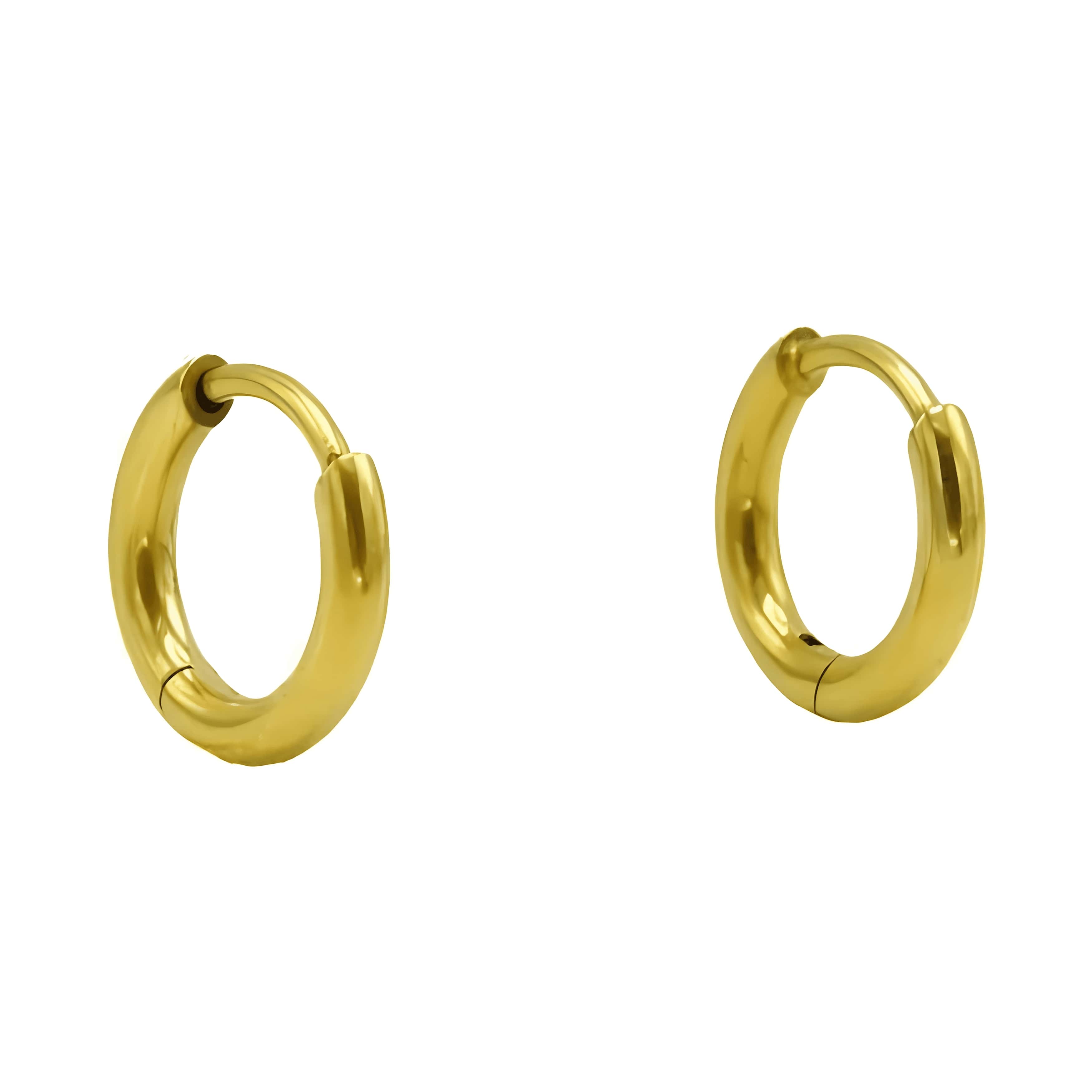 Elbauldejuma - Argollas Titanio 8Mm Astm F136 G23 Chapadas En Oro 18K