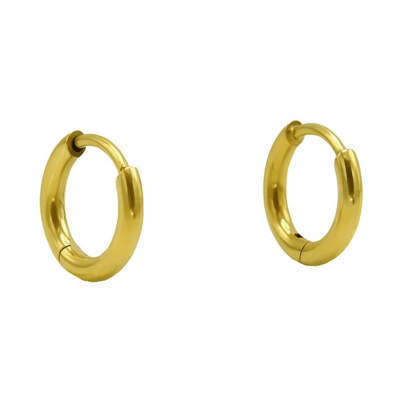 Argollas Titanio 8mm Astm F136 G23 Chapadas En Oro 18k