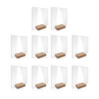 Magideal - 10X Tarjetas De Lugar De Acrílico Transparente, Soporte De Exhibición De Tarjeta De Nombre Duradero, Tarjetas De Nombre, Números De Mesa Diy, Práctico Cuadrado