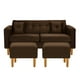 thumbnail image 1 of Sofa New Retro 3c + 2 Pouf Felpa 04 Chocolate, 1 of 6