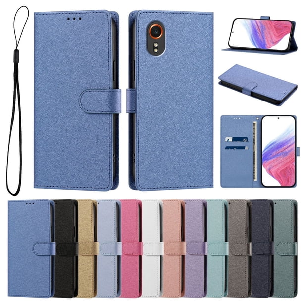 Cartera para Samsung Galaxy XCover 7 con Soporte y Correa, Azul