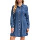 thumbnail image 1 of INSPIRE CHIC Vestido de Mezclilla para Mujer Otoño 2026 Manga Larga Botón Frontal Mini Vestido Camisero de Jean XL Azul, 1 of 6