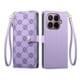thumbnail image 1 of Funda Billetera con Cierre para [Xiaomi 17T] con Tarjetero, Soporte y Correa de ManoMorado, 1 of 5