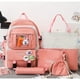 thumbnail image 1 of 2023 New Double Pocket Backpack Fashion Trendy Backpack 5pcs Multi-functional Large-capacity School Bag, 1 of 5