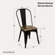 thumbnail image 4 of Silla Comedor Tolix De Metal Negra Con Asiento De Madera Oscura, 4 of 8