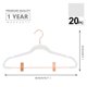 thumbnail image 2 of Perchas para pantalones MIZGI Premium Velvet con clips, paquete de 20 unidades, color blanco, 2 of 8