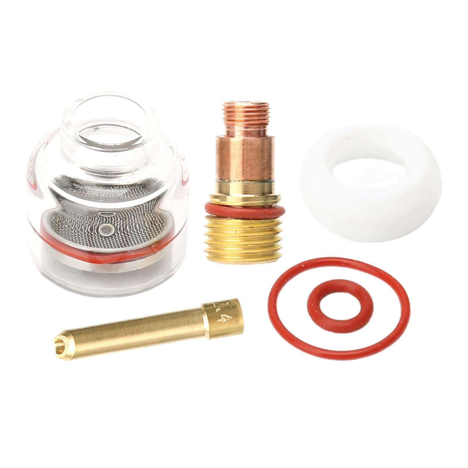 Ioensy - Kit De 6 Copas De Vidrio Con Pinza De Fácil Montaje, Piezas De Soldadura Tig Para Wp17/Wp18/Wp26 De 2,4 Mm