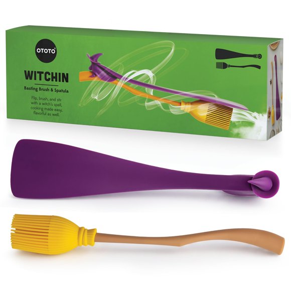 Espátula y brocha de repostería 2 en 1 OTOTO Witchin de silicona resistente al calor