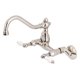 thumbnail image 1 of Grifo de cocina Kingston Brass Vintage 6 de montaje en pared, níquel pulido, 1 of 5