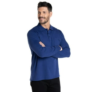 Kotting - Polera Manga Larga Jersey Cuello Camisero Azul L