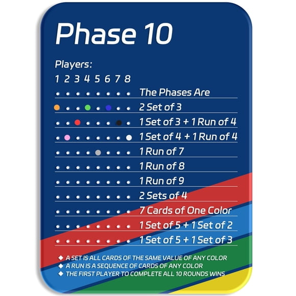 Juego de cartas Scoreboard LZC LADYS GIFT 2025 Phase 10 con clavijas