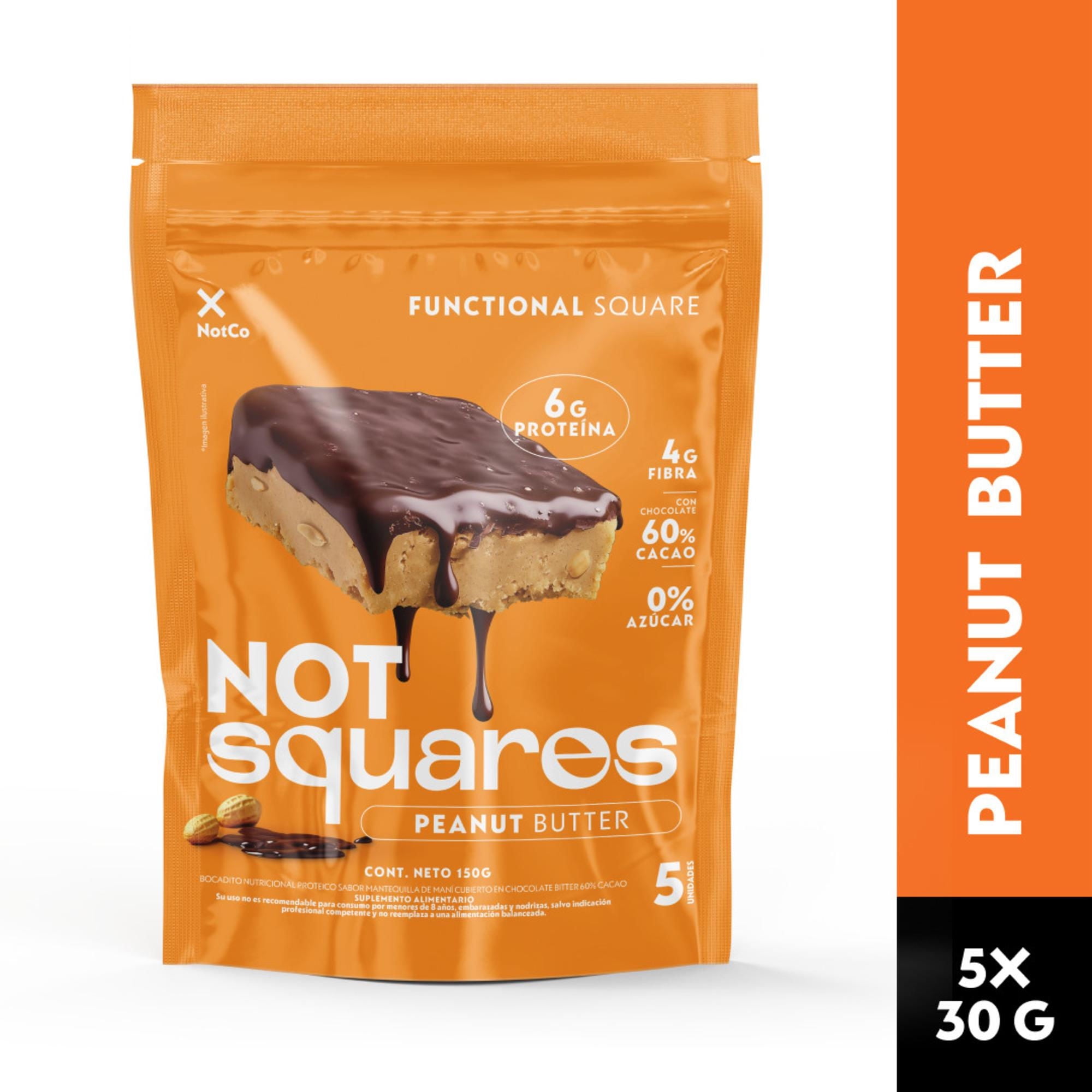 Notco - Barra De Proteína Notsquare Maní Cubierto En Chocolate 5Un