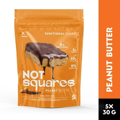 Barra De Proteína Notsquare Maní Cubierto En Chocolate 5Un 150 G Notco