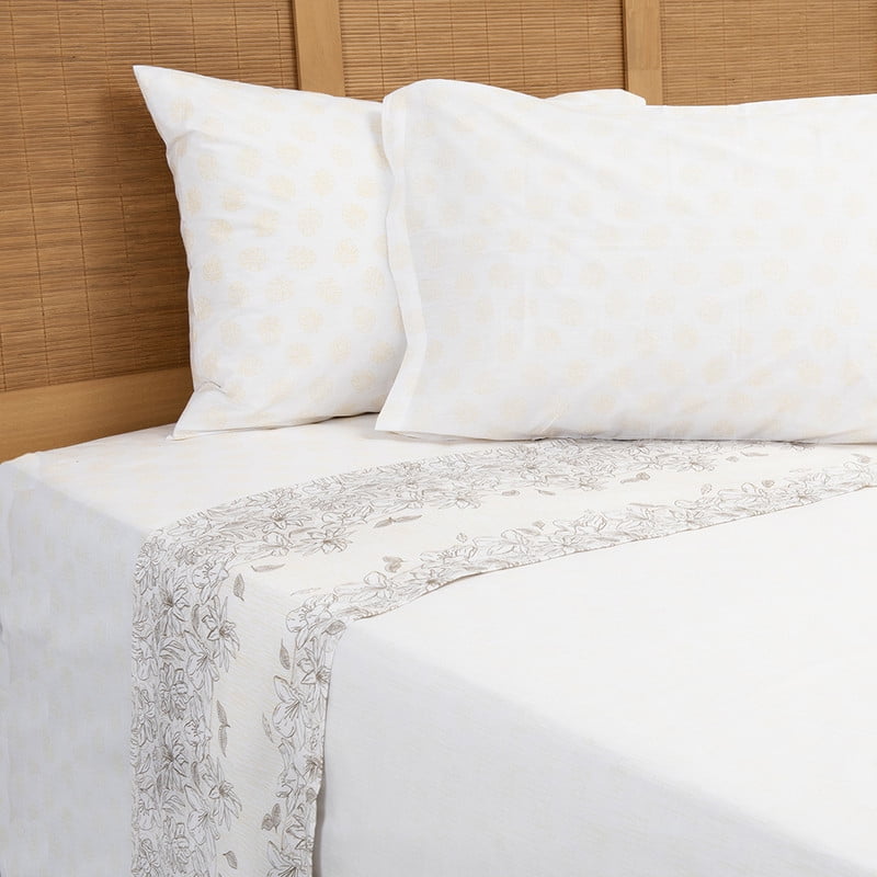 Sábana Mashini 180 Hilos 2 P Flora